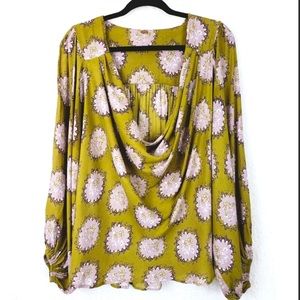 Free People ballon sleeve cowl neck blouse